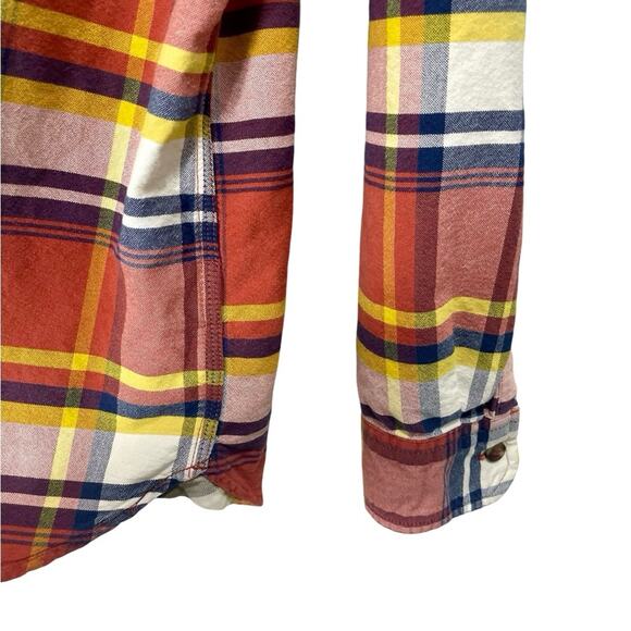 The North Face Men's Flannel Checks Orange Blue Plaid Casual Long Sleeve XL - Picture 2 of 7